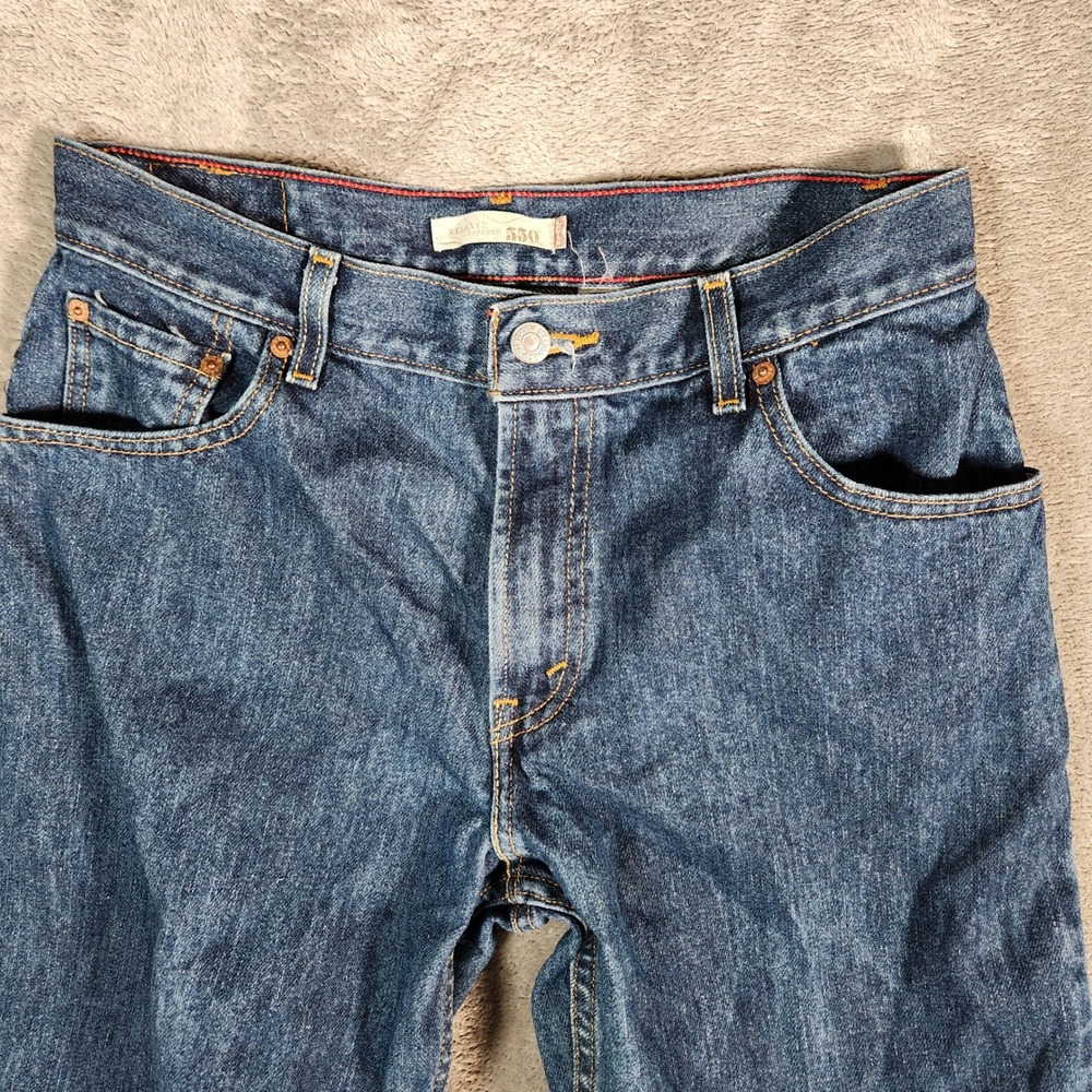Levi's 550 Relaxed Tapered Blue Denim Jeans Women's Size 14 30X33 Medium Wash - Picture 5 of 12